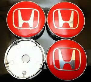 HONDA 60mm 赤銀 4コ ホイールキャップ N-WGN NSX N-BOX フィット オデッセイ ステップワゴン フリード ヴェゼル シビック ライフ S660