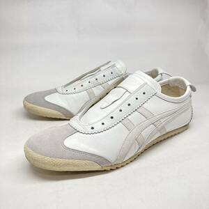 即決!定番! 日本製 Onitsuka Tiger MEXICO 66 SLIP-ON DELUXE レザー ホワイト 26cm D7Q0L / オニツカタイガー メキシコ スリッポン 白