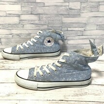 R5458bE CONVERSE コンバース スニーカー レディース 24.5cm サックス×ホワイト花柄 CHAMBRAY SHERBEE HI シャンブレーシャービーハイ _画像2