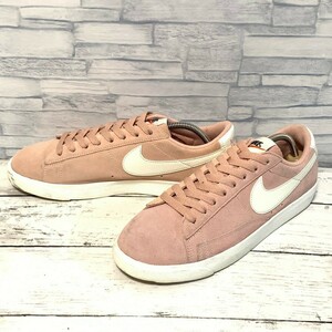 R5516bE NIKE ナイキ スニーカー ピンク×ホワイト レディース 25.5cm W BLAZER LOW SD ウィメンズブレーザーLOW SD スエード ローカット