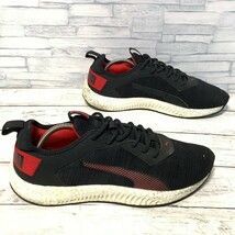 R5601bE PUMA プーマ スニーカー ブラック×レッド メンズ 27cm NRGY LITE CLEAN ライトクリーン ローカット 軽量 シューズ 靴_画像3