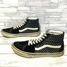 R5599bE VANS バンズ ハイカットスニーカー ブラック×ホワイト レディース サイズ6 1/2 (25cm位) SK8-HI スケートハイ 水玉 ドット柄_画像2