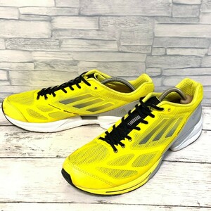 R5573bE adidas アディダス スニーカー イエロー×グレー メンズ 27.5cm adizero Feather 2 ランニングシューズ 軽量 メッシュ