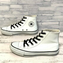 R5650bE CONVERSE コンバース ホワイト×ブラック レディース 22.5cm ハイカットスニーカー レザー ALL STAR HI オールスターハイ 靴_画像2