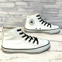 R5650bE CONVERSE コンバース ホワイト×ブラック レディース 22.5cm ハイカットスニーカー レザー ALL STAR HI オールスターハイ 靴_画像3