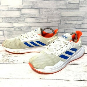 R5661bE adidas アディダス スニーカー ホワイト×オレンジ×ブルー メンズ 25.5cm DURAMO 9 デュラモ9 ランニングシューズ 運動 EG8665