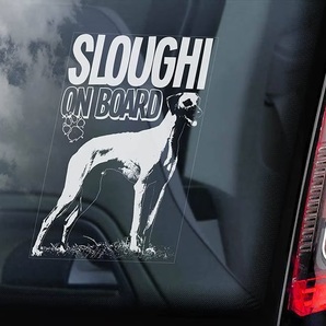 ◆送料無料【スルーギ/Sloughi/アラビアン・グレイハウンド】外張り カーステッカー 160×100mm@外貼り カー ステッカー 車 シール 犬 D1