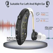 補聴器 充電式　耳掛け　中度～高度用 高音質 片耳　黒_画像6