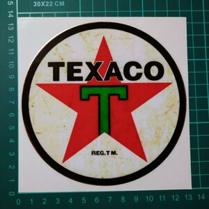 アメリカ　ヴィンテージ　レトロ　オイル　ロゴマーク　テキサコ　TEXACO　車　ステッカー　転写シール