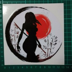  Japan Japanese style sticker woman samurai ultra elegant fuel filler opening waterproof sticker transcription seal 