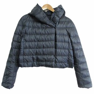 美品 19AW Max Mara The CUBE マックスマーラ リバーシブル ショート丈 フーデッドダウンジャケット 40 ネイビー ◆