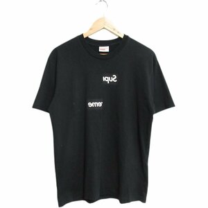 美品 18AW Supreme×COMME des GARCONS SHIRT シュプリーム×コムデギャルソン コラボ Split Box Logo Tee 半袖 Tシャツ S ブラック ◆