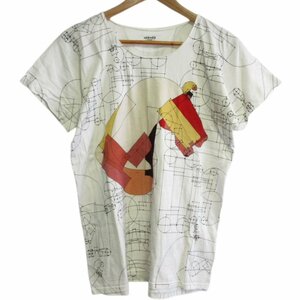 美品 HERMES エルメス ルメール期 2013年モデル 総柄 シュバルホースプリント 半袖 Tシャツ カットソー 36 ホワイト ◆