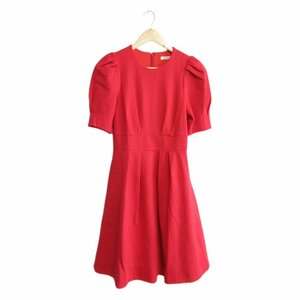  unused SNIDEL Snidel short sleeves puff sleeve waist switch flair One-piece 0 red *