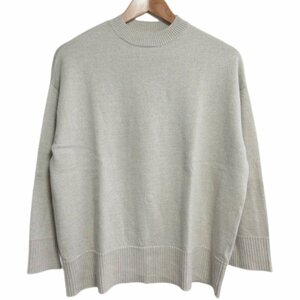 美品 21AW GALERIE VIE ギャルリーヴィー ウーステッドウール クルーネックプルオーバー ニット セーター オーバーサイズ S グレー ◆