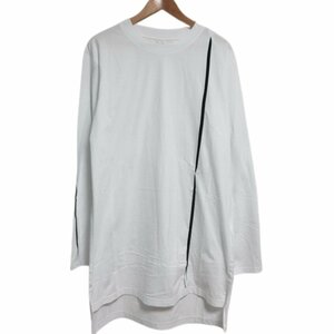 未使用 21SS Ground Y グラウンドワイ ヨウジヤマモト Cutting Blade Long Sleeves Cut 長袖 Tシャツ カットソー オーバーサイズ 38 白 ◆