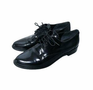 良品 Jean Paul Gaultier ジャンポールゴルチエ レザー プレーントゥ レースアップ ドレスシューズ 革靴 23㎝ ブラック 024