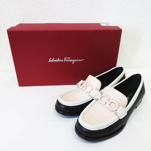 未使用 Salvatore Ferragamo サルヴァトーレフェラガモ ROLO ガンチーニ レザー ローファー モカシン サイズ6 約23cm マルチカラー