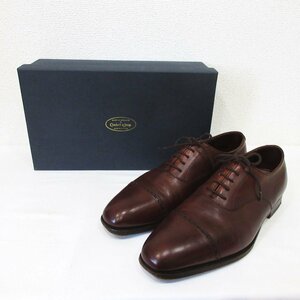 美品 CROCKETT&JONES クロケット＆ジョーンズ Belgrave レザー パンチドキャップトゥ ビジネスシューズ 7 1/2E 約26cm ブラウン