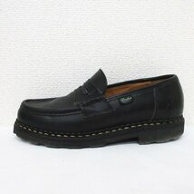 美品 Paraboot パラブーツ REIMS ランス フランス製 レザー コインローファー モカシン サイズ5 1/2 約24cm ブラック_画像3