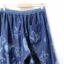 美品 21SS Christian Dior クリスチャンディオール フラワープリント ワイドレッグ デニムパンツ ガウチョ クロップ バギー I42 ブルー系_画像5