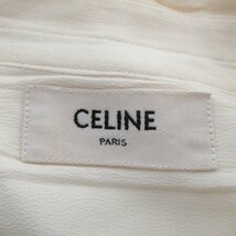 美品 21SS CELINE セリーヌ エディ期 シルクブレンド 長袖 シアー ボウタイ ブラウス シャツ 2C712008D 40サイズ ホワイト_画像7