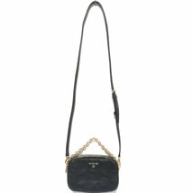 美品 MICHAEL KORS マイケルコース 2way レザー チェーン ハンドバッグ ショルダーバッグ ブラック×ゴールド金具_画像3