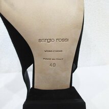 新品同様 Sergio Rossi セルジオロッシ スエード ポインテッドトゥ スリングバック パンプス サイズ40 約26.5cm ブラック_画像7