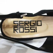 新品同様 Sergio Rossi セルジオロッシ スエード ポインテッドトゥ スリングバック パンプス サイズ40 約26.5cm ブラック_画像4