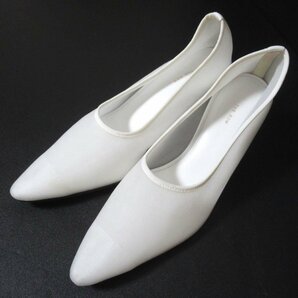 美品 THE ROW ザロウ SOCK PUMP クリアヒール ポインテッドトゥ メッシュ パンプス 1330917 37サイズ 24cm相当 ホワイトの画像1