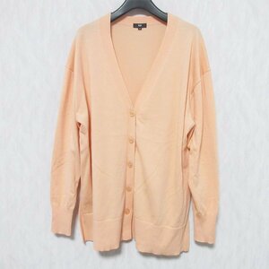 美品 23AW PLST プラステ 長袖 ニット サイドスリット カーディガン 12-3403004 M オレンジ ◆