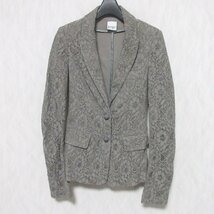 美品 PAOLA FRANI パオラフラーニ ストレッチ レース ジャケット 325012 36 グレージュ ◆_画像1