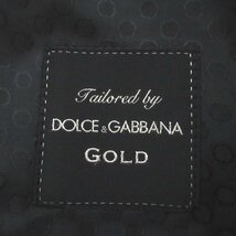 美品 DOLCE&GABBANA ドルチェ&ガッバーナ GOLD テーラードジャケット+スラックスパンツ シングル スーツ セットアップ 44 ネイビーブルー系_画像6