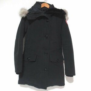 ほぼ美品 CANADA GOOSE カナダグース BRONTE PARKA ブロンテパーカ コヨーテファー フーディー ダウンコート 2603JL S/Pサイズ ブラック