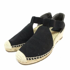 美品 TORY BURCH トリーバーチ CATALINA ESPADRILLE SANDAL エスパドリーユ ウエッジソール サンダル サイズ6.5 約23.5cm ブラックの画像1