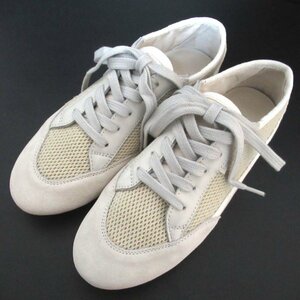 未使用 THE ROW ザロウ BONNIE SNEAKER メッシュ×スエード×キャンバス ローカット スニーカー 36サイズ 23cm相当 アイボリー系