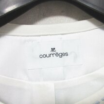 美品 Courreges クレージュ ツイード ノーカラー ジャケット ECDDS-71460 38 ライトブルー ◆_画像5