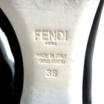 美品 FENDI フェンディ フラワー刺繍 エンブロイダリー サイドゴア レザー ショートブーツ ソックスブーツ 36サイズ 23cm相当 ブラック系_画像7