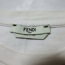 良品 18SS FENDI フェンディ プリント ロゴ スパンコール ビジュー 半袖 Tシャツ カットソー サイズXS ホワイト_画像3