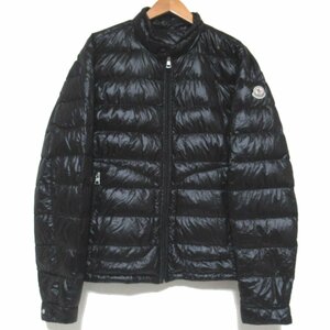 美品 MONCLER モンクレール ACORUS ミニワッペン ジップアップ ナイロン ダウンジャケット 3サイズ ブラック