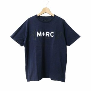 美品 M+RC NOIR マルシェノア ロゴ プリント フットボールTシャツ カットソー M ネイビー 024