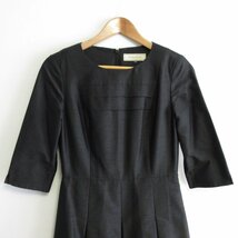 美品 NINA RICCI ニナリッチ シルクブレンド スタンドカラージャケット＋ワンピース セットアップ スーツ 9AR ブラック ◆_画像8