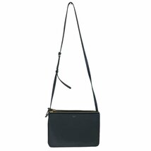 美品 CELINE セリーヌ フィービー期 TRIO トリオ ラージ レザー ショルダーバッグ ポーチ クラッチバッグ ブラック ◆_画像2