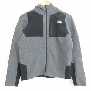 美品 THE NORTH FACE ノースフェイス ハイブリッド グローブフィット フーディー ジップアップパーカー NTW61902 M ブラック×グレー ◆