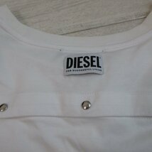 美品 DIESEL ディーゼル バックボタン 半袖 Tシャツ カットソー S ホワイト ◆_画像3