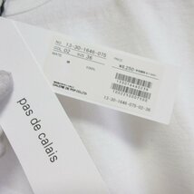 未使用 23SS pas de calais パドカレ 半袖 クルーネック ハーフサガット天竺 Tシャツ カットソー オーバーサイズ 36 ホワイト ◆_画像9