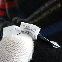 美品 Johnstons of Elgin ジョンストンズオブエルガン チェック柄 カシミヤ100％ マフラー マルチカラー ◆_画像7