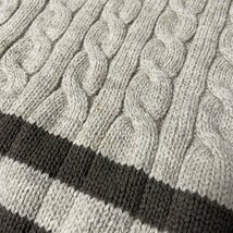 ほぼ美品 Oldderby Knitwear オールドダービーニットウェア フレンチスリーブ チルデンニット セーター ベスト ベージュ×ブラウン ◆_画像7