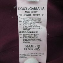 美品 DOLCE&GABBANA ドルチェ&ガッバーナ ストレッチ ステッチデザイン 膝丈 ノースリーブワンピース ドレス サイズ36 ワインレッド ◆_画像8