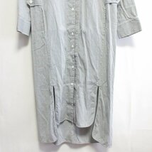 美品 20SS kei shirahata ケイシラハタ ストライプ柄 長袖 マキシ丈 シャツ ワンピース サイズ0 マルチカラー ◆_画像4